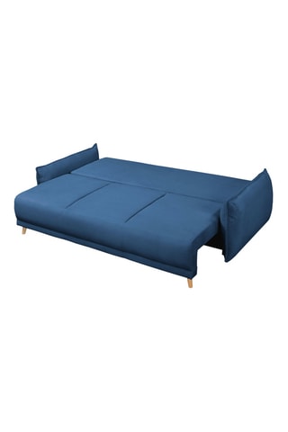 Canapé convertible Lazy Lukka - Bleu marine - 3 places - En toucher velours côtelé -  Dimensions couchage 140 x 190 cm