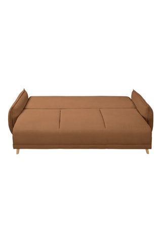 Canapé convertible Lazy Lukka - Rouge brique - 3 places - En toucher velours côtelé -  Dimensions couchage 140 x 190 cm
