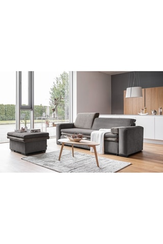 Canapé convertible Groovy Miu - Gris foncé - 3 places - En polyester antitache -  Dimensions couchage 140 x 190 cm