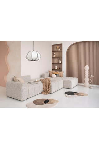 Canapé d’angle modulable convertible Lulu - Gris clair - 5 places - Polyester - Dimensions couchage 120 x 215 cm