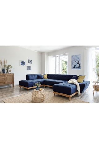 Canapé d’angle convertible Dazzing Daisy - Bleu marine - 8 places - En polyester - Dimensions couchage 110 x 270 cm