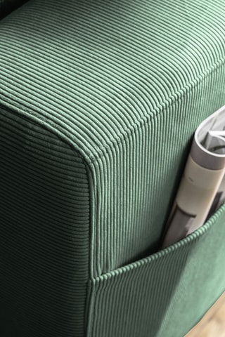 Canapé d’angle gauche convertible Lofty Lilly - Vert émeraude - 7 places - En polyester toucher velours - Dimensions couchage 130 x 200 cm