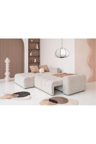 Canapé d’angle convertible Lulu - Gris chiné - 4 places - En polyester - Dimensions couchage 120 x 215 cm