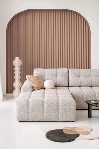 Canapé d’angle modulable convertible Lulu - Gris chiné - 5 places - En polyester - Dimensions couchage 120 x 215 cm