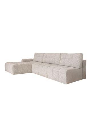 Canapé d’angle modulable convertible Lulu - Gris chiné - 5 places - En polyester - Dimensions couchage 120 x 215 cm