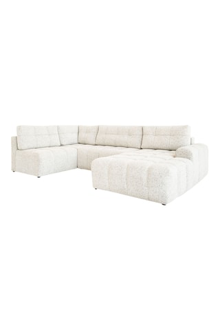Canapé d’angle panoramique modulable convertible Lulu - Beige - 8 places - En polyester - Dimensions couchage 120 x 268 cm