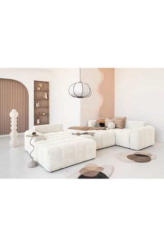 Canapé d’angle panoramique modulable convertible Lulu - Beige - 8 places - En polyester - Dimensions couchage 120 x 268 cm