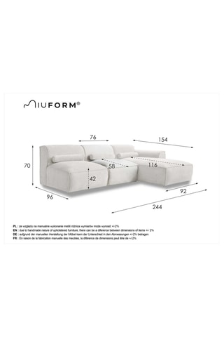 Canapé d’angle droit modulaire Flex Felix - Beige - 3 places - En polyester