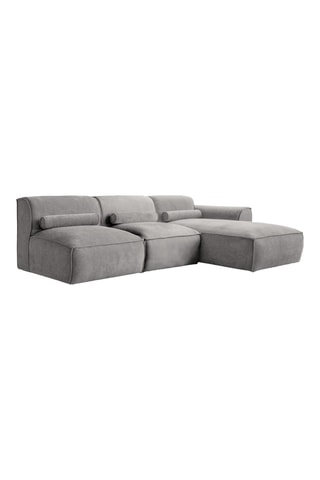 Canapé d’angle droit modulaire Flex Felix - Gris - 3 places - En polyester
