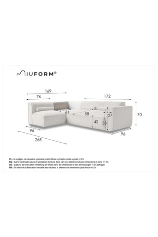 Canapé d’angle droit modulaire Flex Felix - Gris - 3 places - En polyester