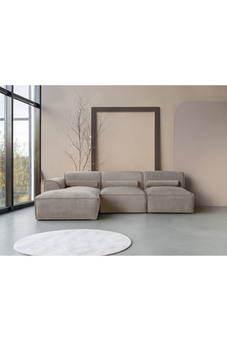 Canapé d’angle gauche modulaire Flex Felix - Beige foncé - 3 places - En polyester