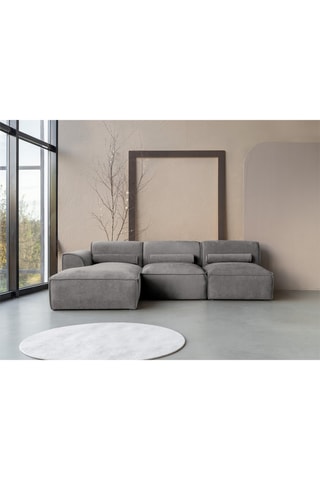 Canapé d’angle gauche modulaire Flex Felix - Gris - 3 places - En polyester