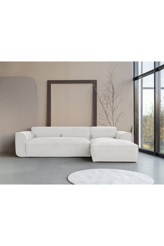 Canapé d’angle droit modulaire Flex Felix - Beige - 4 places - En polyester