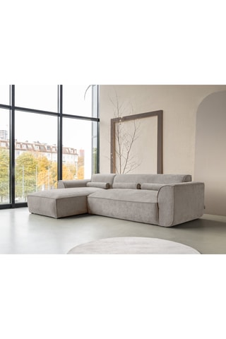 Canapé d’angle gauche modulaire Flex Felix - Beige foncé - 4 places - En polyester