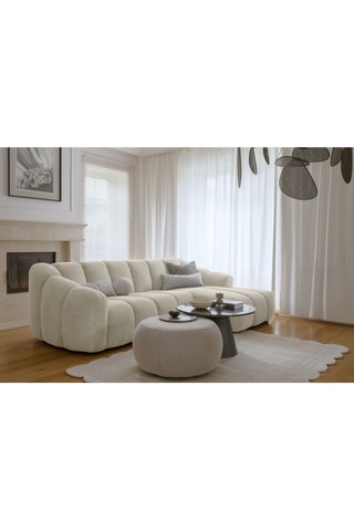 Canapé d’angle droit modulaire Shell - Beige - 4 places - En polyester