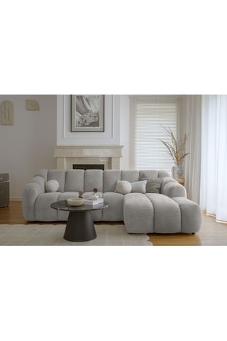 Canapé d’angle droit modulaire Shell - Gris clair - 4 places - En polyester