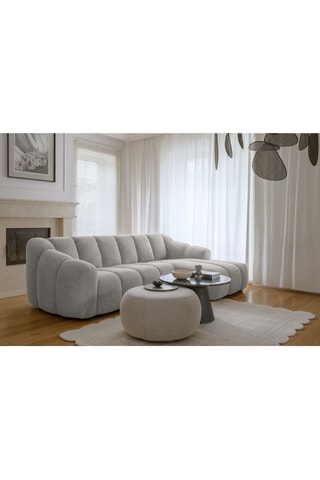 Canapé d’angle droit modulaire Shell - Gris clair - 4 places - En polyester