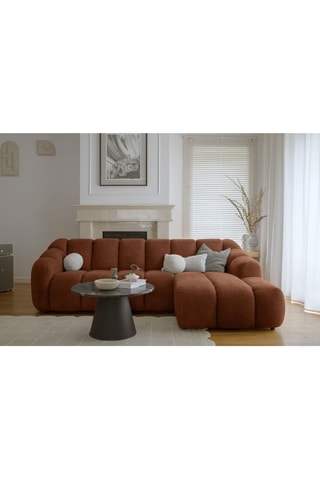 Canapé d'angle droit modulaire Shell - Rouge brique - 4 places - En polyester