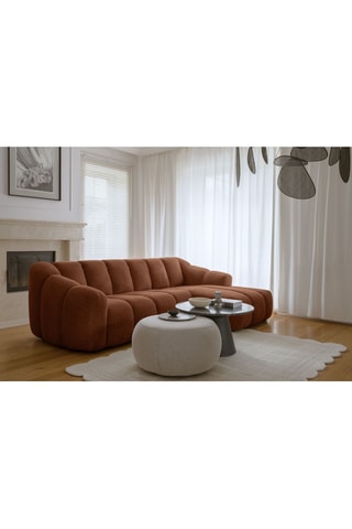 Canapé d'angle droit modulaire Shell - Rouge brique - 4 places - En polyester