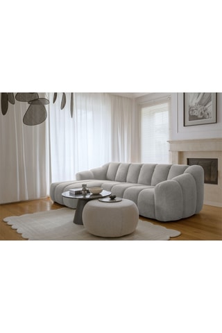 Canapé d'angle gauche modulaire Shell - Gris clair - 4 places - En polyester