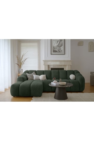 Canapé d'angle gauche modulaire Shell - Vert foncé - 4 places - En polyester