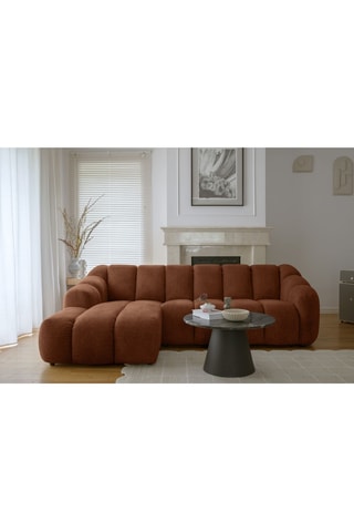 Canapé d'angle gauche modulaire Shell - Rouge brique - 4 places - En polyester