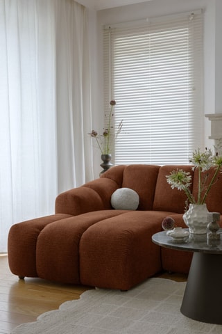 Canapé d'angle gauche modulaire Shell - Rouge brique - 4 places - En polyester