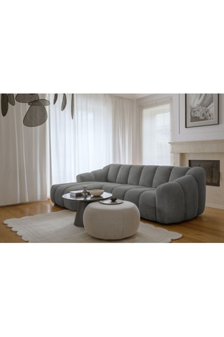 Canapé d'angle gauche modulaire Shell - Gris - 4 places - En polyester