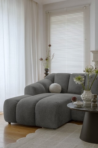 Canapé d'angle gauche modulaire Shell - Gris - 4 places - En polyester