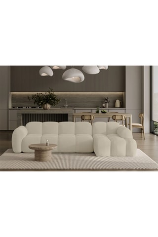 Canapé d’angle droit modulaire Cloud - Beige - 4 places - En polyester