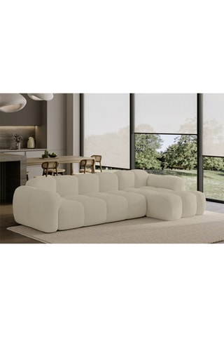 Canapé d’angle droit modulaire Cloud - Beige - 4 places - En polyester