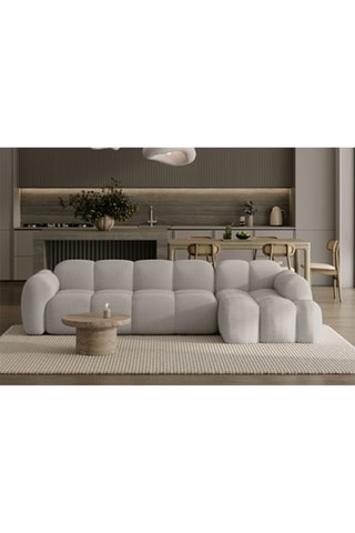 Canapé d’angle droit modulaire symétrique Cloud - Gris clair - 4 places - En polyester