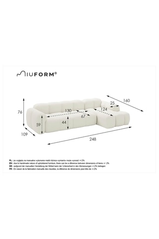Canapé d’angle droit modulaire symétrique Cloud - Vert foncé - 4 places - En polyester