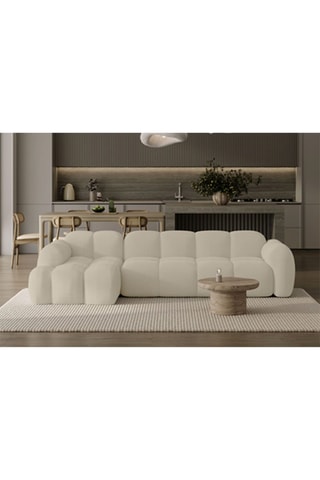 Canapé d’angle gauche modulaire Cloud - Beige - 4 places - En polyester