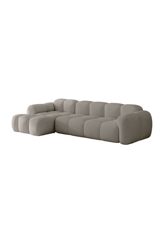 Canapé d’angle gauche modulaire Cloud - Gris clair - 4 places - En polyester