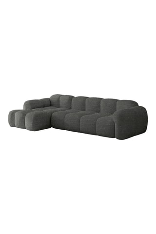 Canapé d’angle gauche modulaire Cloud - Gris foncé - 4 places - En polyester