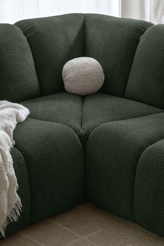 Canapé d’angle gauche modulaire Shell - Vert foncé - 6 places - En polyester