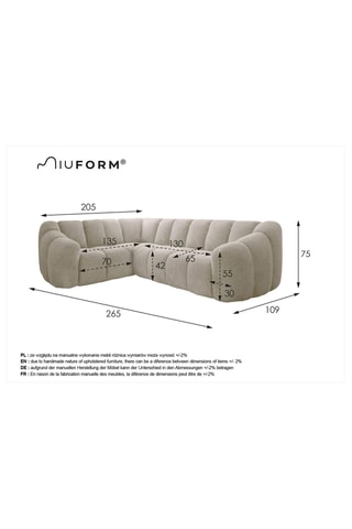 Canapé d’angle gauche modulaire Shell - Vert foncé - 6 places - En polyester