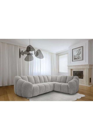 Canapé d’angle droit modulaire Shell - Gris clair - 6 places - En polyester