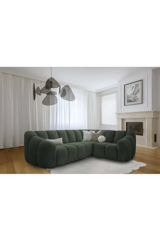 Canapé d’angle droit modulaire Shell - Vert foncé - 6 places - En polyester