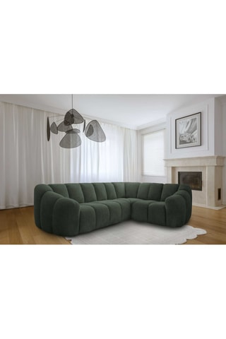 Canapé d’angle droit modulaire Shell - Vert foncé - 6 places - En polyester