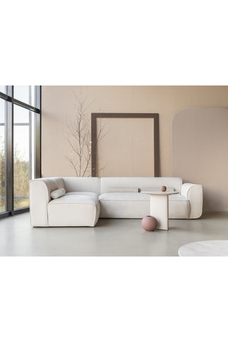 Canapé d’angle gauche modulaire Flex Felix - Beige - 6 places - En polyester