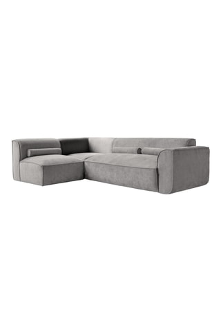 Canapé d’angle gauche modulaire Flex Felix - Gris - 6 places - En polyester