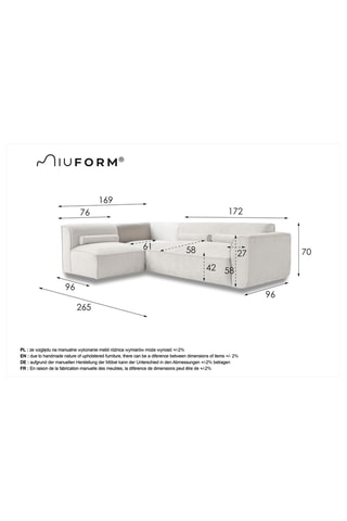 Canapé d’angle gauche modulaire Flex Felix - Gris - 6 places - En polyester