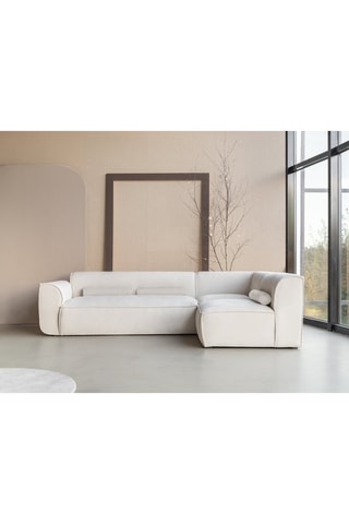 Canapé d’angle droit modulaire Flex Felix - Beige - 6 places - En polyester