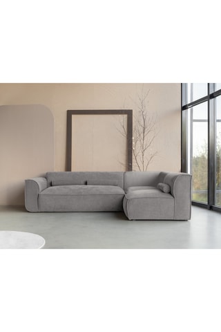Canapé d’angle droit modulaire Flex Felix - Gris - 6 places - En polyester