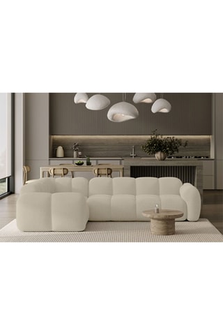 Canapé d’angle gauche modulaire Cloud - Beige - 6 places - En polyester