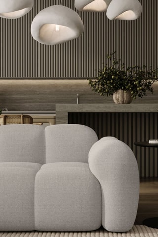 Canapé d’angle gauche modulaire Cloud - Gris clair - 6 places - En polyester