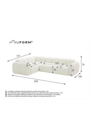 Canapé d’angle gauche modulaire Cloud - Gris clair - 6 places - En polyester