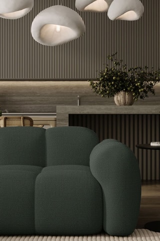 Canapé d’angle gauche modulaire Cloud - Vert foncé - 6 places - En polyester